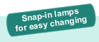 Snap in lamps for easy changing